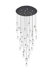 Avery 48 inch Round Crystal Chandelier in Black (758|1012G48BK-01CR)