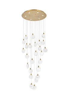 Avery 36 inch Round Crystal Chandelier in Satin Gold (758|1012G36SG-01CR)