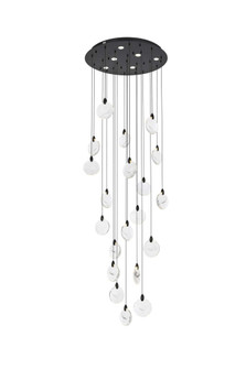 Avery 32 inch Crystal Chandelier in Black (758|1012G32BK-01CR)