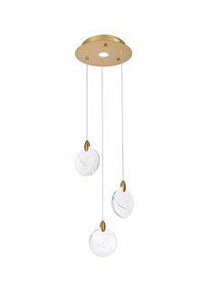 Avery 12 inch Crystal Pendant in Satin Gold (758|1012D12SG-01CR)