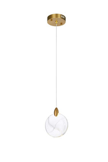 Avery 6 inch Crystal Pendant in Satin Gold (758|1012D6SG-01CR)