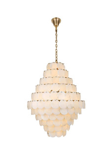 Charlotte 42 inch Round Alabaster Chandelier in Satin Gold (758|1010G42SG-11ST)