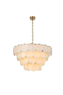 Charlotte 30 inch Alabaster Chandelier in Satin Gold (758|1010G30SG-11ST)