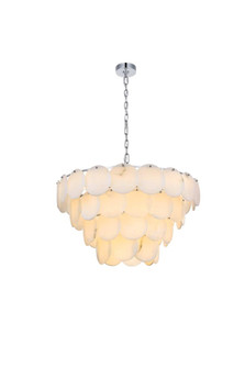 Charlotte 30 inch Alabaster Chandelier in Chrome (758|1010G30C-11ST)