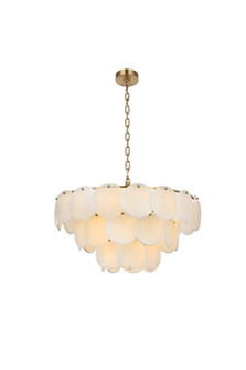 Charlotte 28 inch Alabaster Chandelier in Satin Gold (758|1010D28SG-11ST)