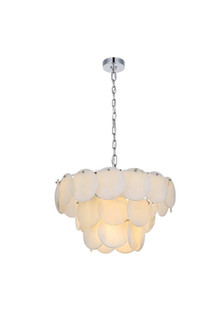 Charlotte 24 inch Alabaster Chandelier in Chrome (758|1010D24C-11ST)
