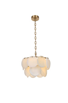 Charlotte 16 inch Alabaster Chandelier in Satin Gold (758|1010D16SG-11ST)
