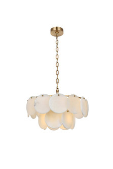 Charlotte 20 inch Alabaster Chandelier in Satin Gold (758|1010D20SG-11ST)