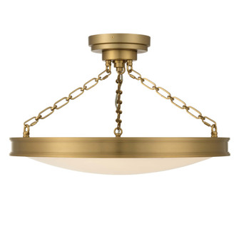 Golden Lighting Cameron Integrated LED 24in Semi-Flush Mount in Polished Nickel with Etched Glass (36|1700-24SF BCB-EG)