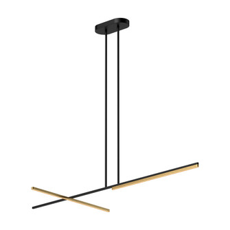Shift 60-in Black/Brushed Gold Dimmable LED Linear Pendant (461|LP28760-BK/BG-UNV-010)