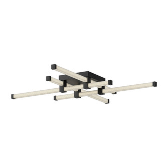 Blade 34-in Black Dimmable Dimmable LED Flush Mount (461|FM23534-BK-UNV)