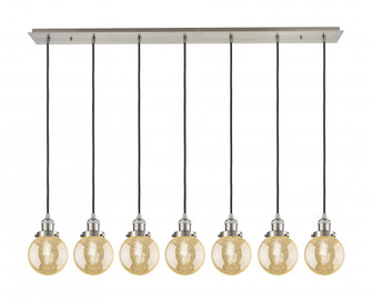 Beacon - 7 Light - 50 inch - Brushed Satin Nickel - Linear Pendant (3442|127F-7P-SN-G208-6)