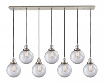Beacon - 7 Light - 52 inch - Brushed Satin Nickel - Linear Pendant (3442|127F-7P-SN-G202-8)
