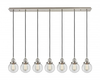 Beacon - 7 Light - 50 inch - Brushed Satin Nickel - Linear Pendant (3442|127F-7P-SN-G202-6)