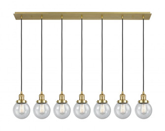 Beacon - 7 Light - 50 inch - Satin Gold - Linear Pendant (3442|127F-7P-SG-G204-6)