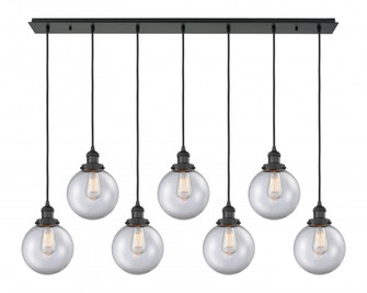 Beacon - 7 Light - 52 inch - Matte Black - Linear Pendant (3442|127F-7P-BK-G202-8)