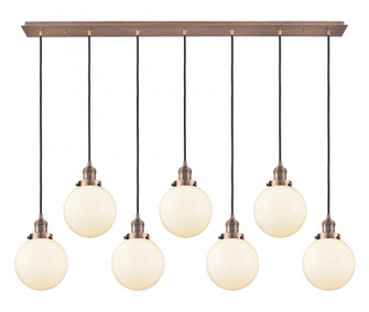 Beacon - 7 Light - 52 inch - Antique Copper - Linear Pendant (3442|127F-7P-AC-G201-8)
