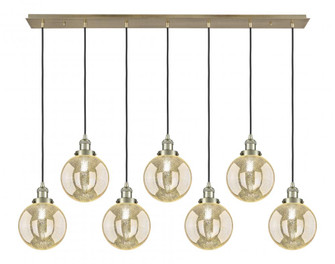 Beacon - 7 Light - 52 inch - Antique Brass - Linear Pendant (3442|127F-7P-AB-G208-8)