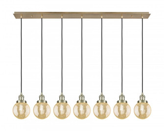 Beacon - 7 Light - 50 inch - Antique Brass - Linear Pendant (3442|127F-7P-AB-G208-6)