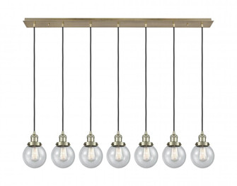 Beacon - 7 Light - 50 inch - Antique Brass - Linear Pendant (3442|127F-7P-AB-G204-6)