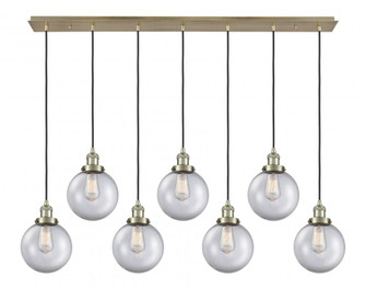 Beacon - 7 Light - 52 inch - Antique Brass - Linear Pendant (3442|127F-7P-AB-G202-8)