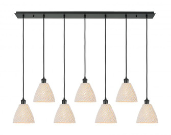 Bristol Natural - 7 Light - 51 inch - Brushed Satin Nickel - Linear Pendant (3442|127B-7P-SN-NBD-75-NAT)