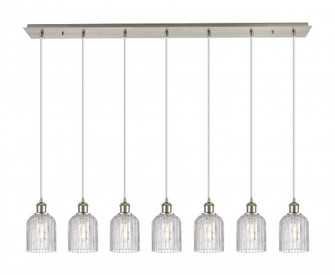 Bridal Veil - 7 Light - 49 inch - Brushed Satin Nickel - Linear Pendant (3442|127B-7P-SN-G559-5CL)