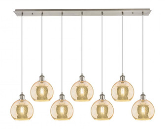 Athens - 7 Light - 52 inch - Brushed Satin Nickel - Linear Pendant (3442|127B-7P-SN-G128-8)
