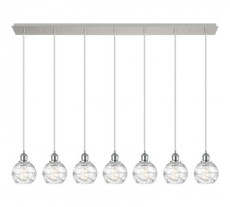 Athens Deco Swirl - 7 Light - 49 inch - Polished Chrome - Linear Pendant (3442|127B-7P-PC-G1213-6CL)