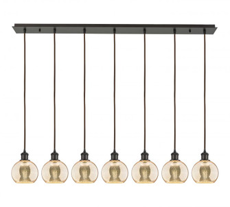 Athens - 7 Light - 49 inch - Oil Rubbed Bronze - Linear Pendant (3442|127B-7P-OB-G128-6)