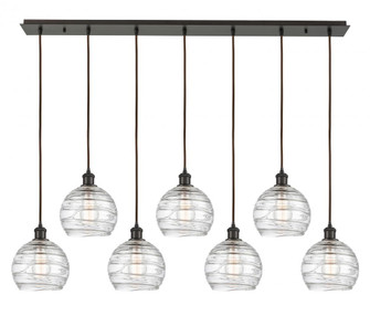 Athens Deco Swirl - 7 Light - 52 inch - Oil Rubbed Bronze - Linear Pendant (3442|127B-7P-OB-G1213-8CL)