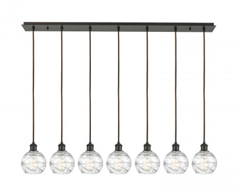 Athens Deco Swirl - 7 Light - 49 inch - Oil Rubbed Bronze - Linear Pendant (3442|127B-7P-OB-G1213-6CL)