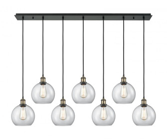 Athens - 7 Light - 52 inch - Black Antique Brass - Linear Pendant (3442|127B-7P-BAB-G122-8)
