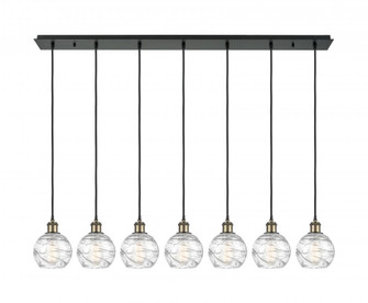 Athens Deco Swirl - 7 Light - 49 inch - Black Antique Brass - Linear Pendant (3442|127B-7P-BAB-G1213-6CL)