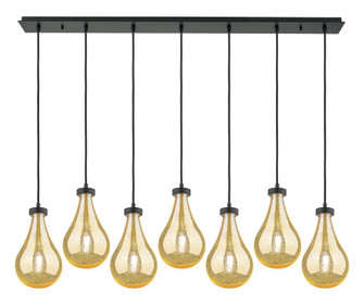Owego - 7 Light - 51 inch - Matte Black - Linear Pendant (3442|127-451-1P-BK-G451-7ME)