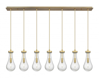 Owego - 7 Light - 49 inch - Brushed Brass - Linear Pendant (3442|127-451-1P-BB-G451-5SDY)