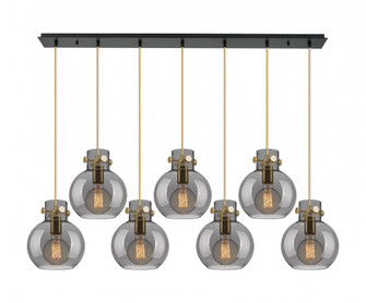 Newton Sphere - 7 Light - 52 inch - Champagne Bronze - Cord hung - Linear Pendant (3442|127-410-1PS-CB-G410-8SM)