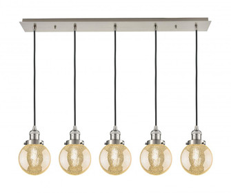 Beacon - 5 Light - 38 inch - Brushed Satin Nickel - Linear Pendant (3442|125F-5P-SN-G208-6)