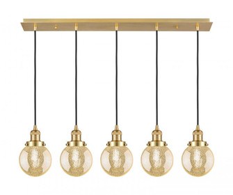 Beacon - 5 Light - 38 inch - Satin Gold - Linear Pendant (3442|125F-5P-SG-G208-6)