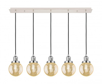 Beacon - 5 Light - 38 inch - Polished Nickel - Linear Pendant (3442|125F-5P-PN-G208-6)