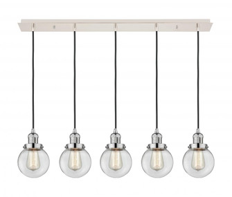 Beacon - 5 Light - 38 inch - Polished Nickel - Linear Pendant (3442|125F-5P-PN-G202-6)