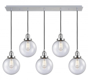 Beacon - 5 Light - 40 inch - Polished Chrome - Linear Pendant (3442|125F-5P-PC-G204-8)