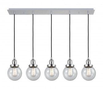 Beacon - 5 Light - 38 inch - Polished Chrome - Linear Pendant (3442|125F-5P-PC-G204-6)