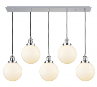 Beacon - 5 Light - 40 inch - Polished Chrome - Linear Pendant (3442|125F-5P-PC-G201-8)
