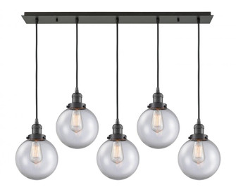 Beacon - 5 Light - 40 inch - Oil Rubbed Bronze - Linear Pendant (3442|125F-5P-OB-G202-8)