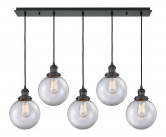 Beacon - 5 Light - 40 inch - Matte Black - Linear Pendant (3442|125F-5P-BK-G202-8)