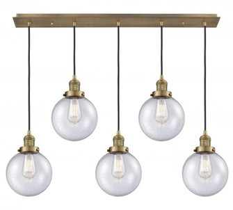 Beacon - 5 Light - 40 inch - Brushed Brass - Linear Pendant (3442|125F-5P-BB-G204-8)