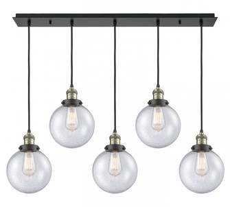 Beacon - 5 Light - 40 inch - Black Antique Brass - Linear Pendant (3442|125F-5P-BAB-G204-8)