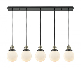Beacon - 5 Light - 38 inch - Black Antique Brass - Linear Pendant (3442|125F-5P-BAB-G201-6)
