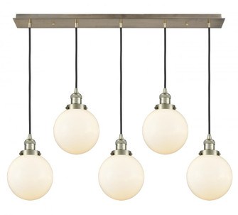 Beacon - 5 Light - 40 inch - Antique Brass - Linear Pendant (3442|125F-5P-AB-G201-8)